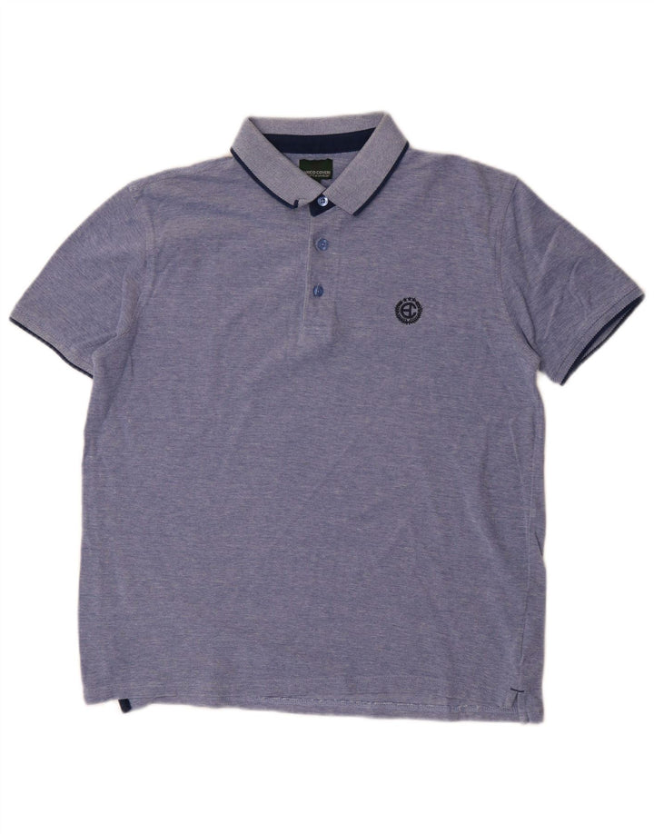 Camisa polo masculina Enrico Coveri algodão azul médio