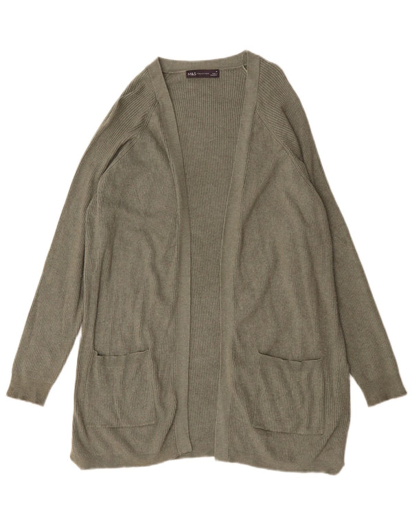 Suéter cardigã aberto feminino Marks & Spencer UK 14 viscose verde médio