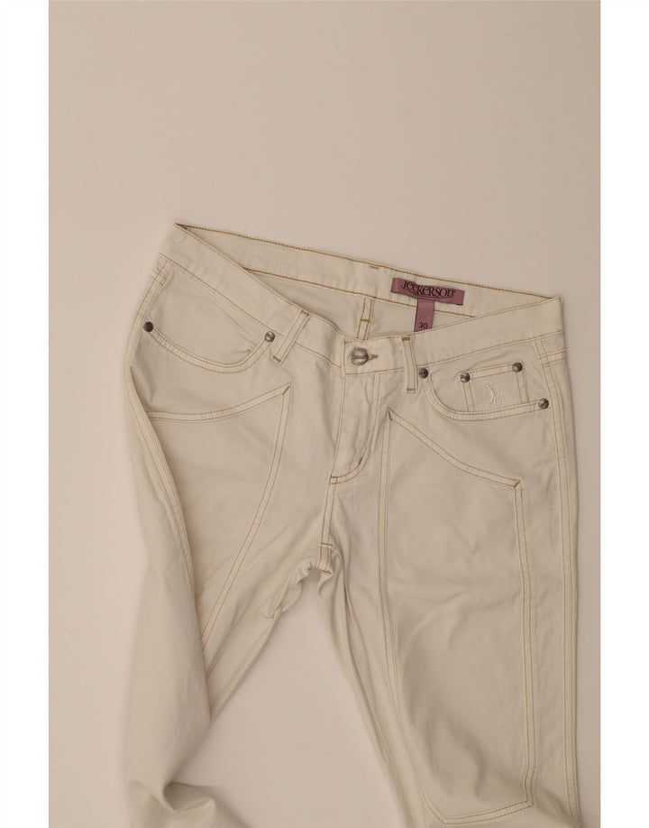 JECKERSON Womens Straight Jeans W30 L34 White Cotton Vintage Jeckerson and Second-Hand Jeckerson from Messina Hembry 