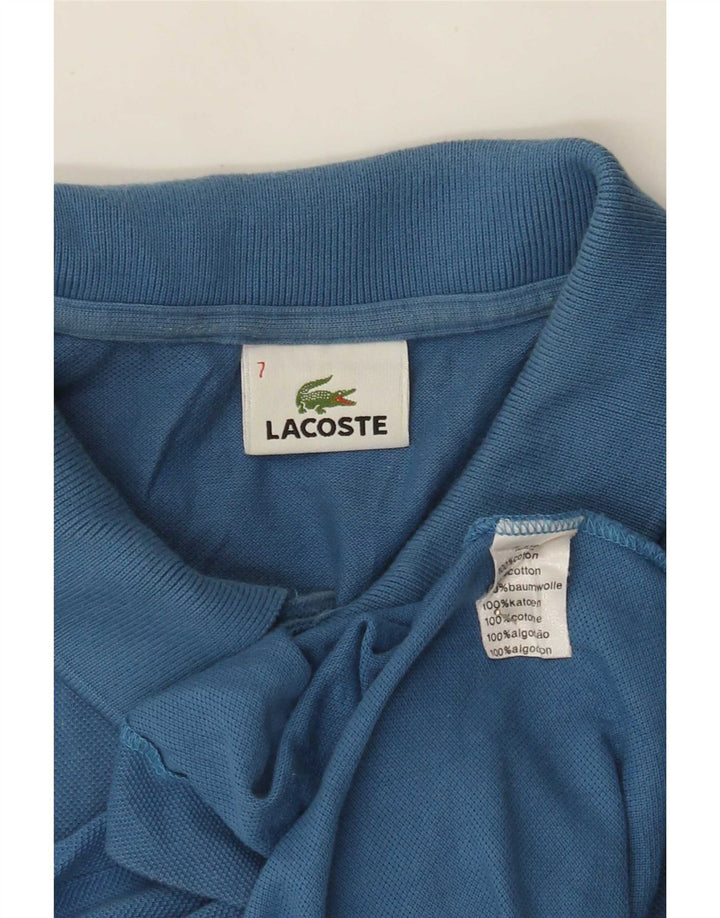 Camisa polo masculina Lacoste tamanho 7 2XL algodão azul