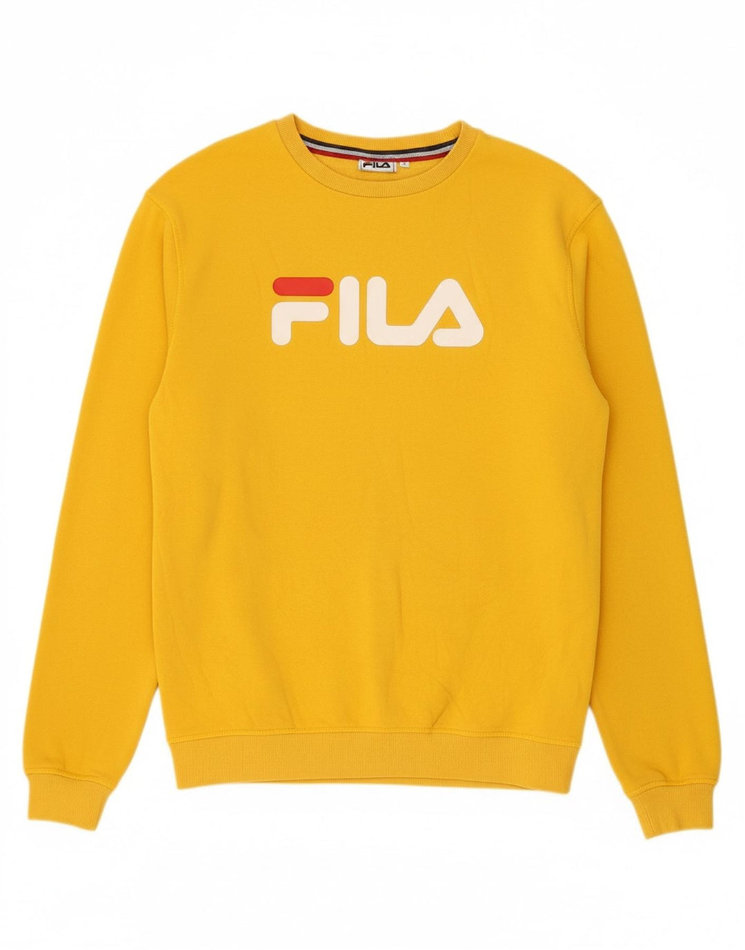 FILA Mens Graphic Moletom Jumper Pequeno Amarelo