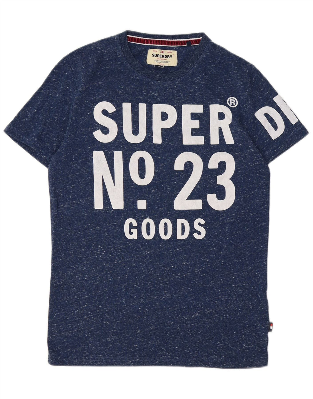 Camiseta masculina gráfica SUPERDRY top pequeno algodão manchado azul marinho