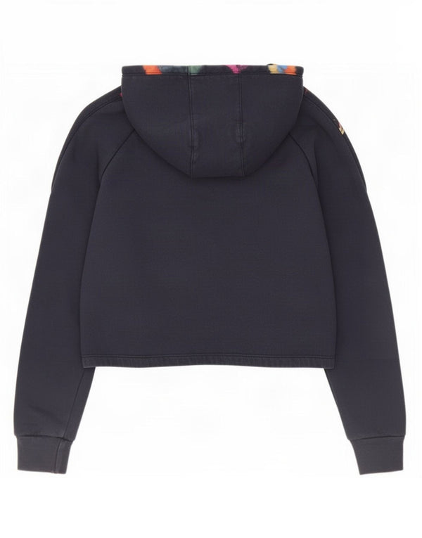 Adidas Meninas Crop Hoodie Jumper 14-15 Anos Azul Marinho Algodão