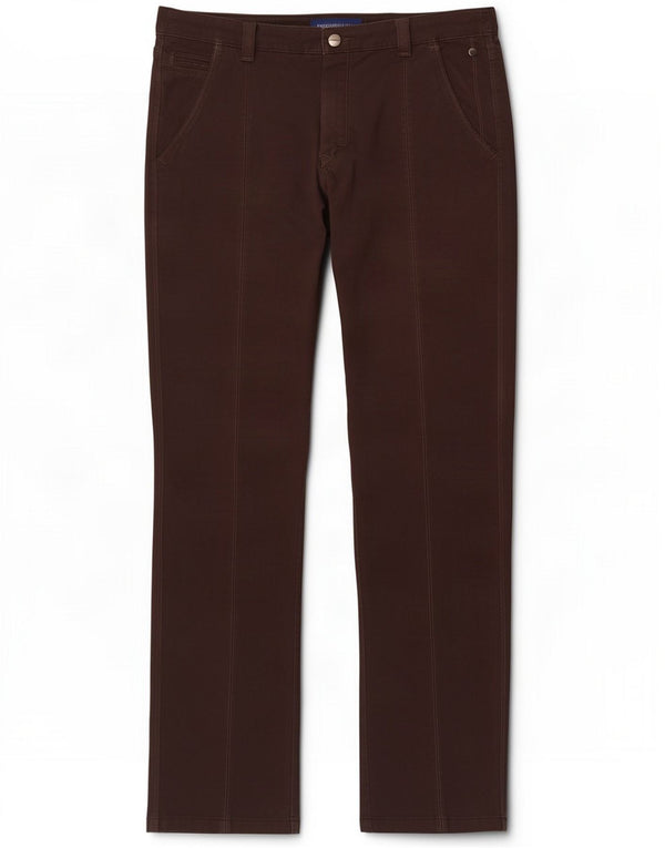 Trussardi Mens Straight Chino Calças IT 50 Grande W34 L32 Algodão Marrom