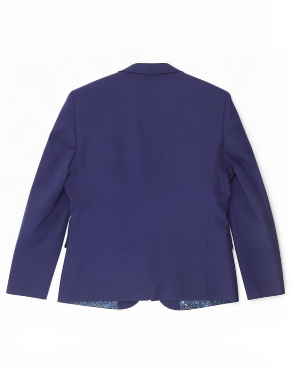 Jaqueta blazer masculina de 1 botão Marks & Spencer Reino Unido 42 grande azul marinho poliéster
