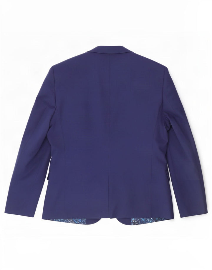 Jaqueta blazer masculina de 1 botão Marks & Spencer Reino Unido 42 grande azul marinho poliéster