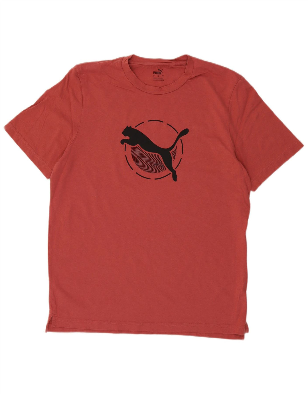 Puma Mens Graphic T-Shirt Top Grande Algodão Vermelho