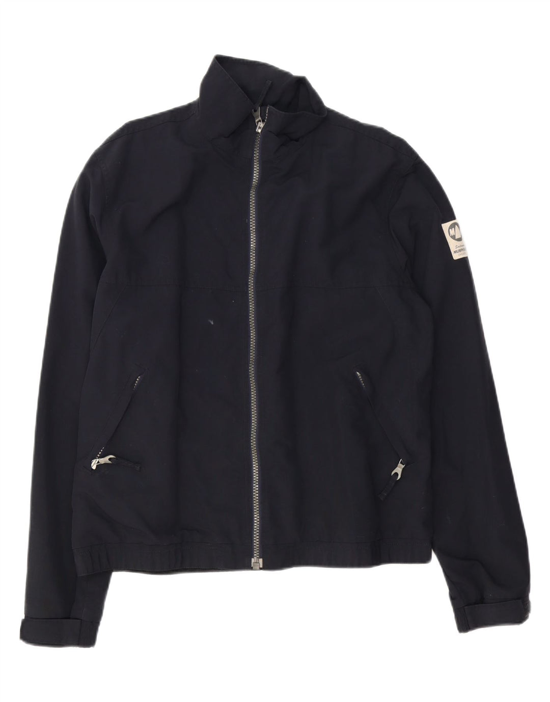 Jaqueta bomber masculina Murphy & Nye Reino Unido 40 grande poliéster azul marinho
