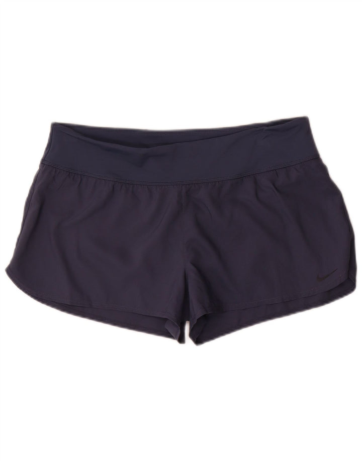 Shorts esportivos femininos Nike UK 16 grande poliéster azul marinho