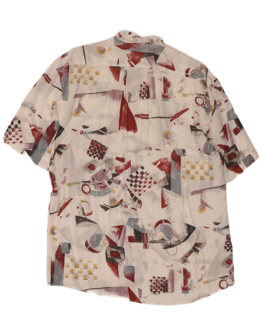 Camisa masculina de manga curta Dornbusch tamanho 39/40 médio branco geométrico