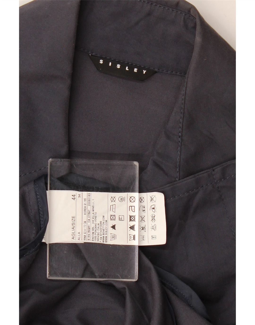 Trench Coat feminino Sisley IT 44 algodão azul marinho médio