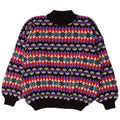 Suéter vintage masculino com gola tartaruga grande multicolorido Fair Isle