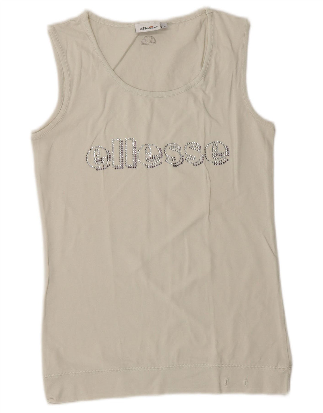 Ellesse Womens Graphic Vest Top UK 10 Pequeno Branco