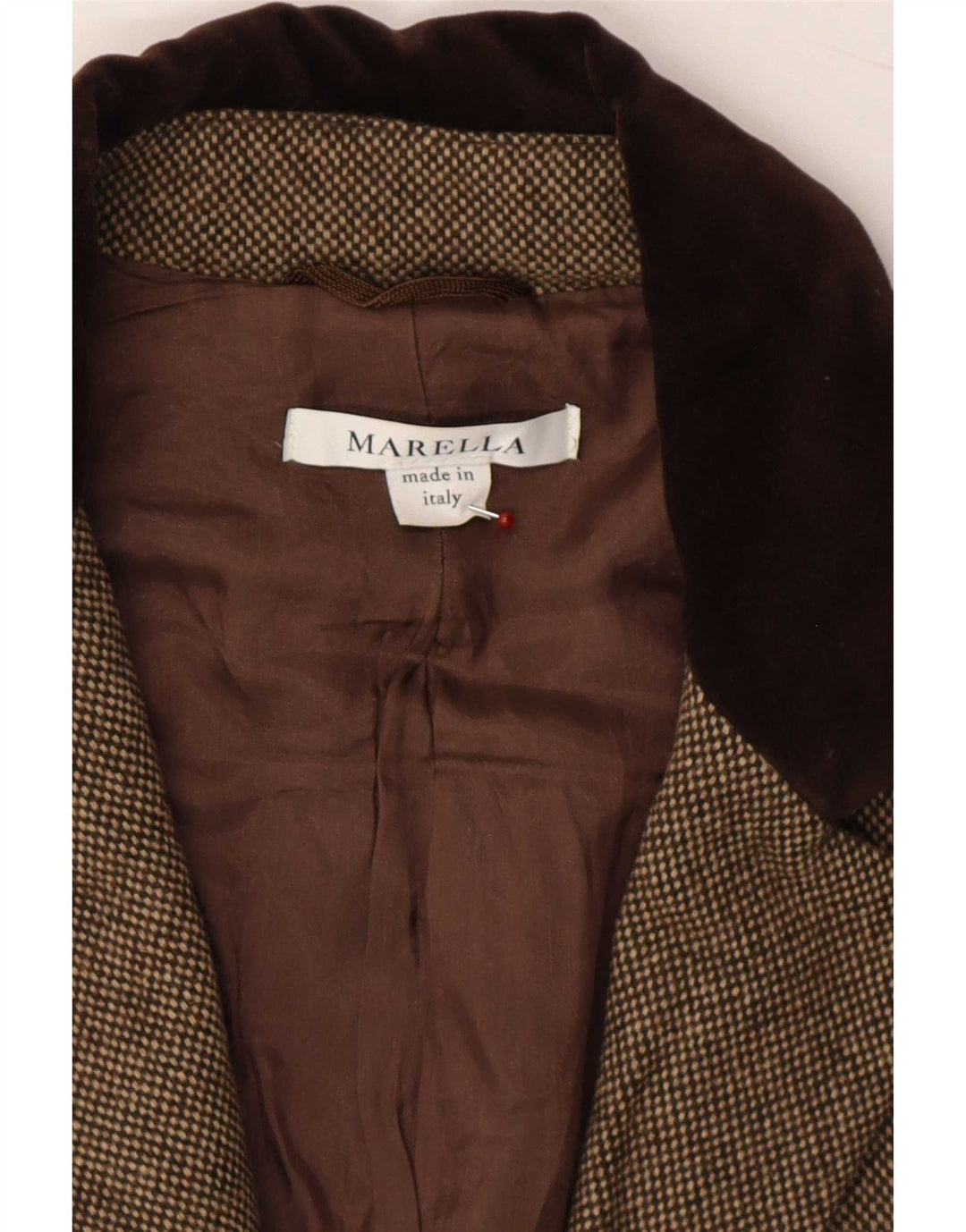 Jaqueta blazer aberta feminina Marella Reino Unido 14 grande cinza colorblock lã