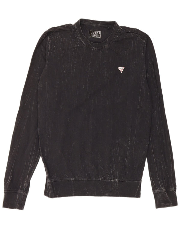 Guess Mens Top Manga Longa XS Algodão Preto
