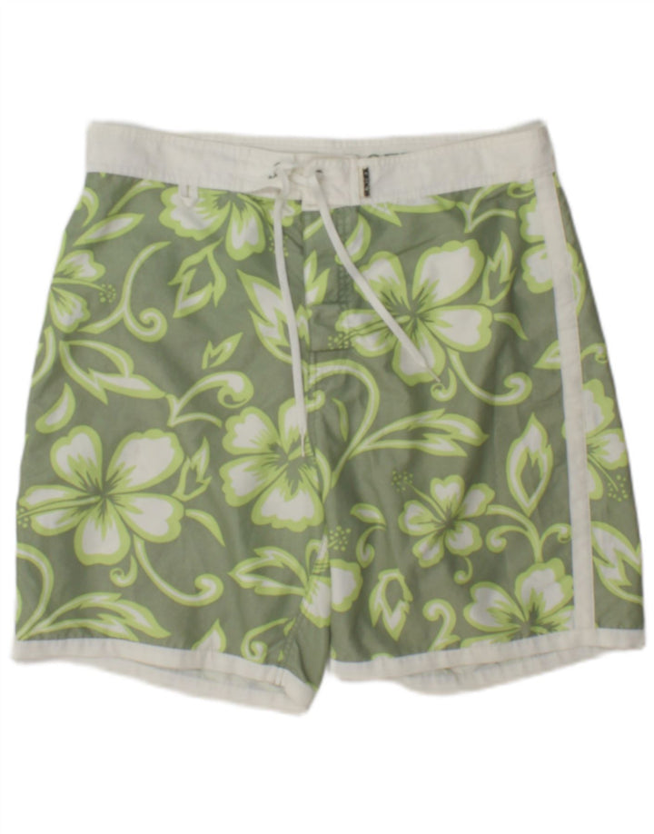 Shorts de natação masculino Sundek grande poliéster floral verde
