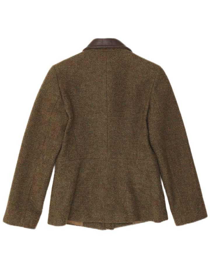 Jaqueta blazer feminina com zíper completo Max & Co. Reino Unido 8 pequena lã cáqui