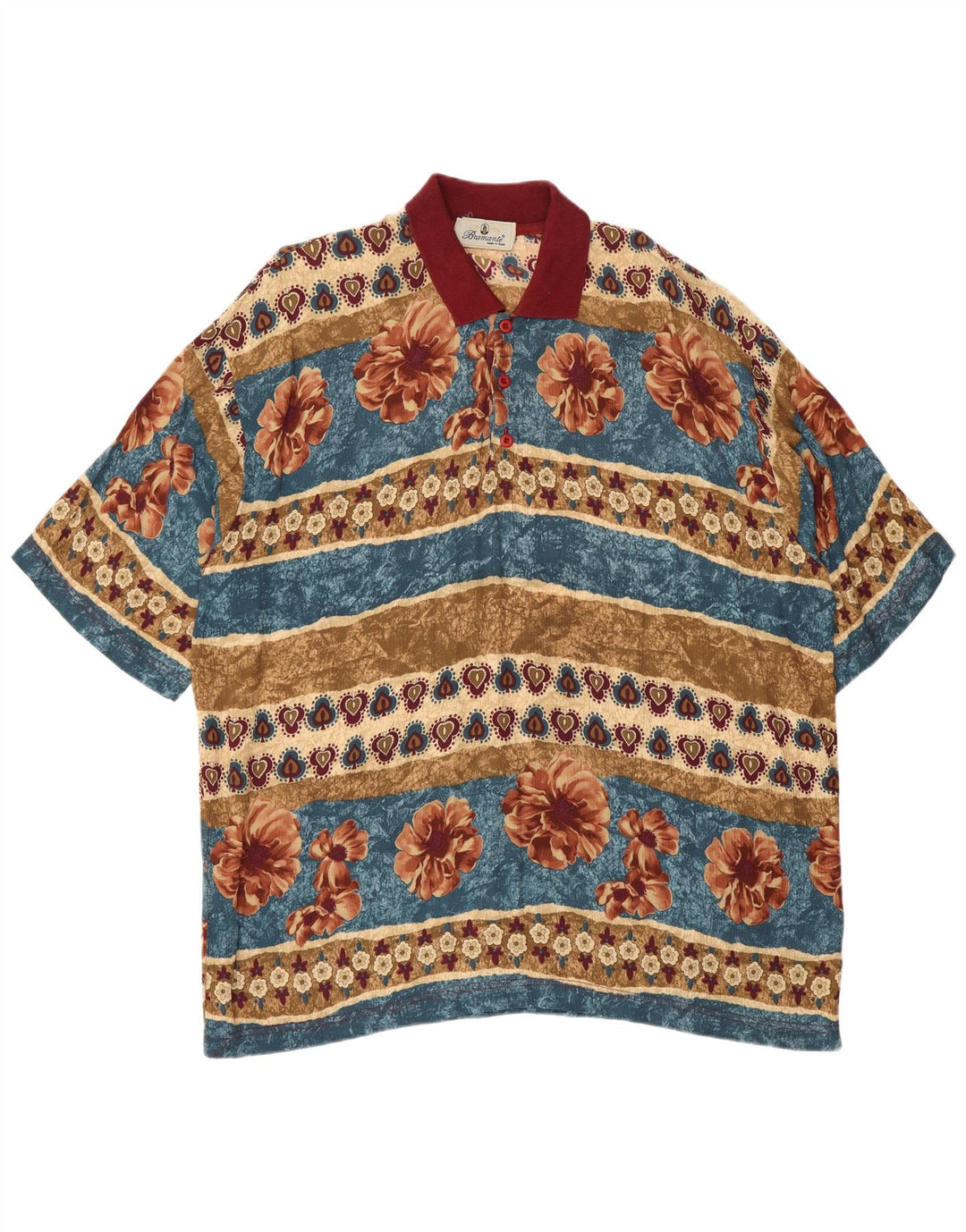 Camisa polo masculina Bramante 2XL multicolorida floral