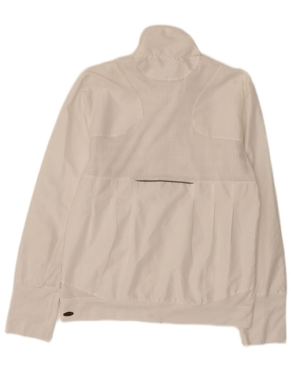 Adidas Womens Tracksuit Top Jacket UK 12 Médio Branco Poliéster