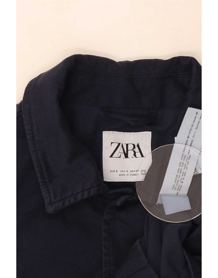 Jaqueta bomber masculina Zara UK 36 pequena azul marinho
