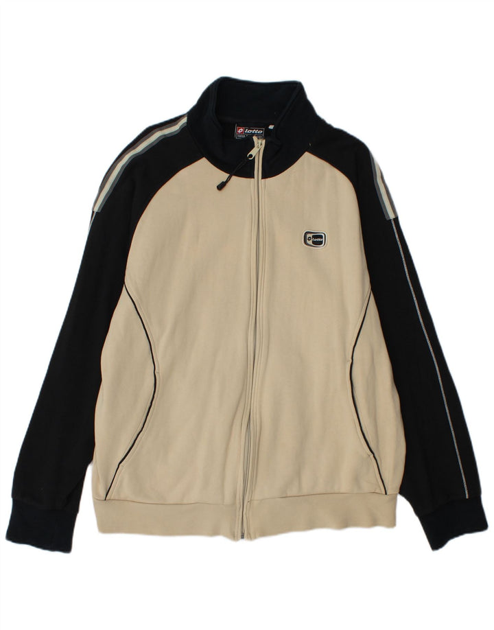 Lotto Mens Treino Top Jaqueta Grande Algodão Colorblock Bege