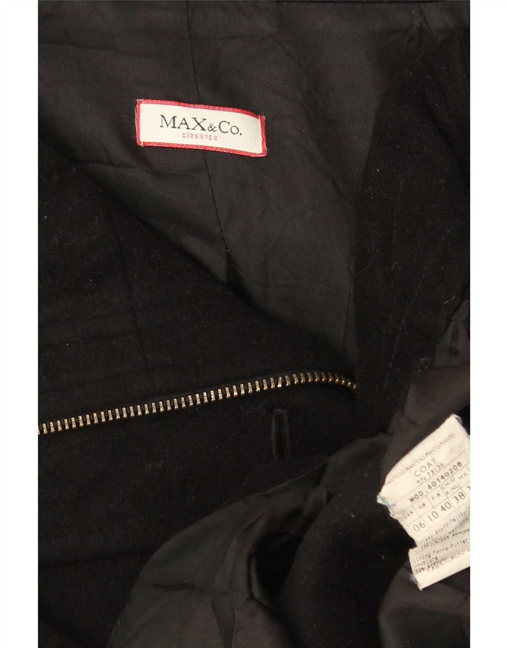 Sobretudo feminino grande Max & Co. Reino Unido 10 lã preta pequena