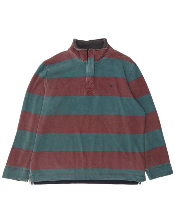 Crew Clothing Mens Zip Neck Moletom Jumper 2XL Listrado Multicolorido