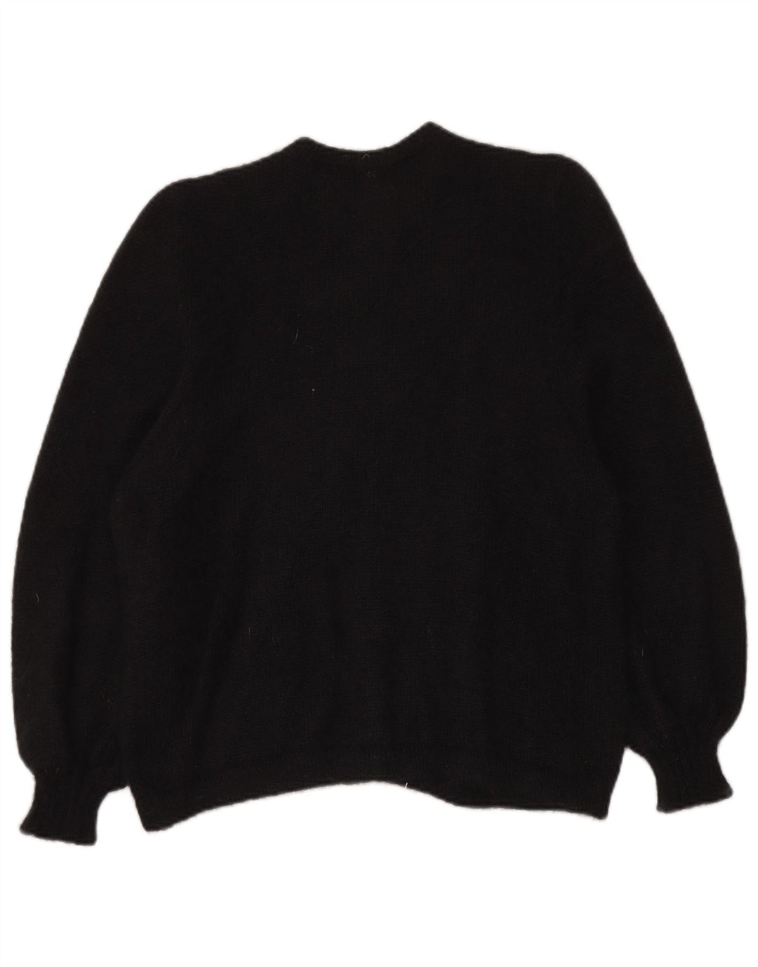Suéter cardigã feminino VINTAGE Reino Unido 14 grande mohair preto