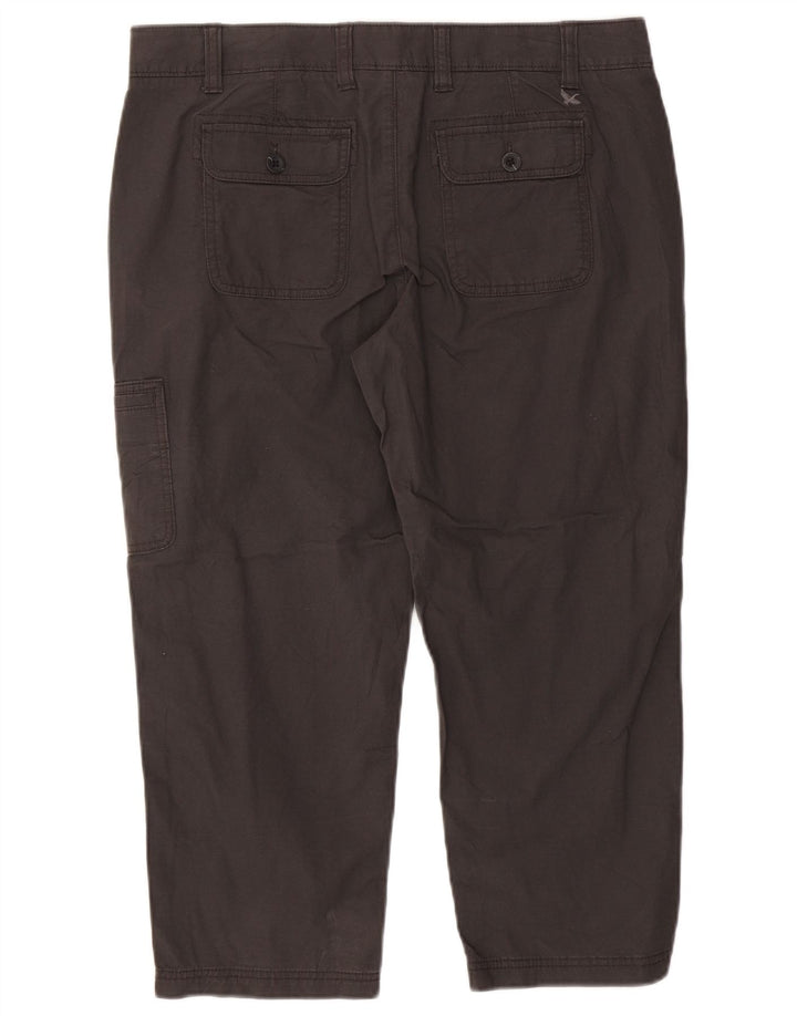 EDDIE BAUER Calça feminina reta cargo capri US 14 XL W36 L23 cinza