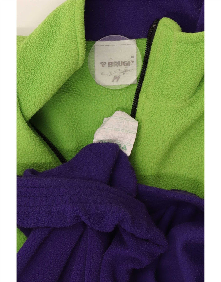 Suéter de lã masculino Brugi com zíper e gola média em poliéster roxo colorido