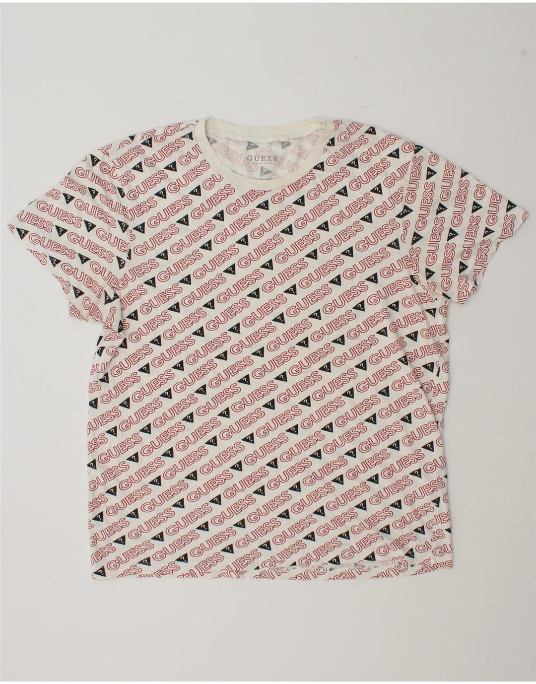 Camiseta gráfica masculina Guess grande branca