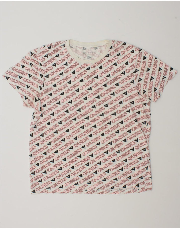 Camiseta gráfica masculina Guess grande branca