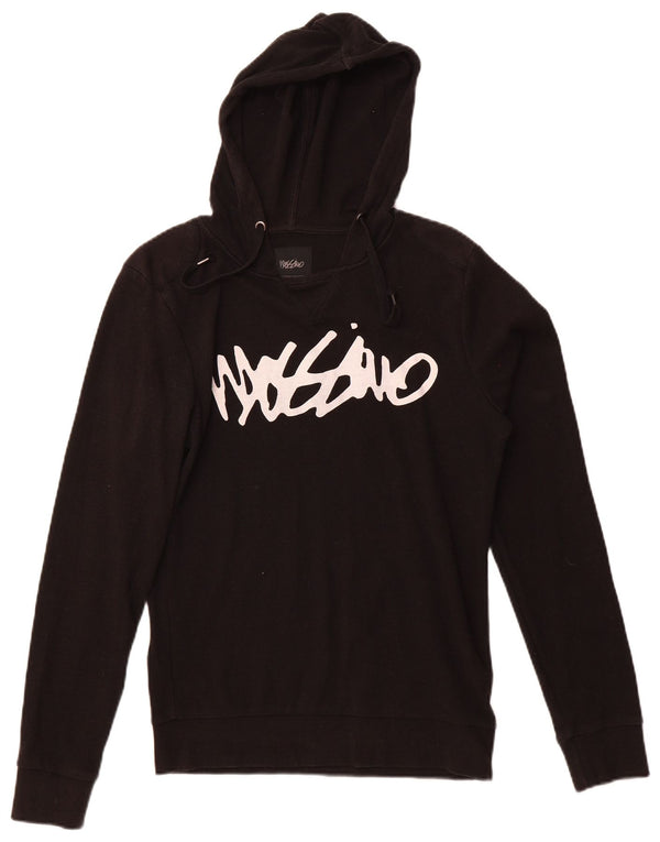 Mossimo Top gráfico masculino com capuz manga comprida preto médio