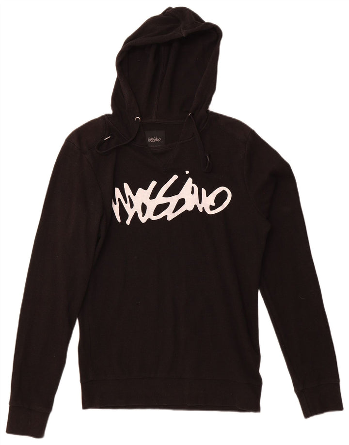 Mossimo Top gráfico masculino com capuz manga comprida preto médio