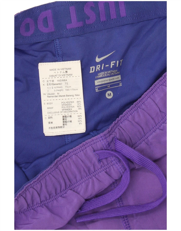 Nike Womens Dri Fit Sport Shorts UK 14 Médio Roxo Poliéster