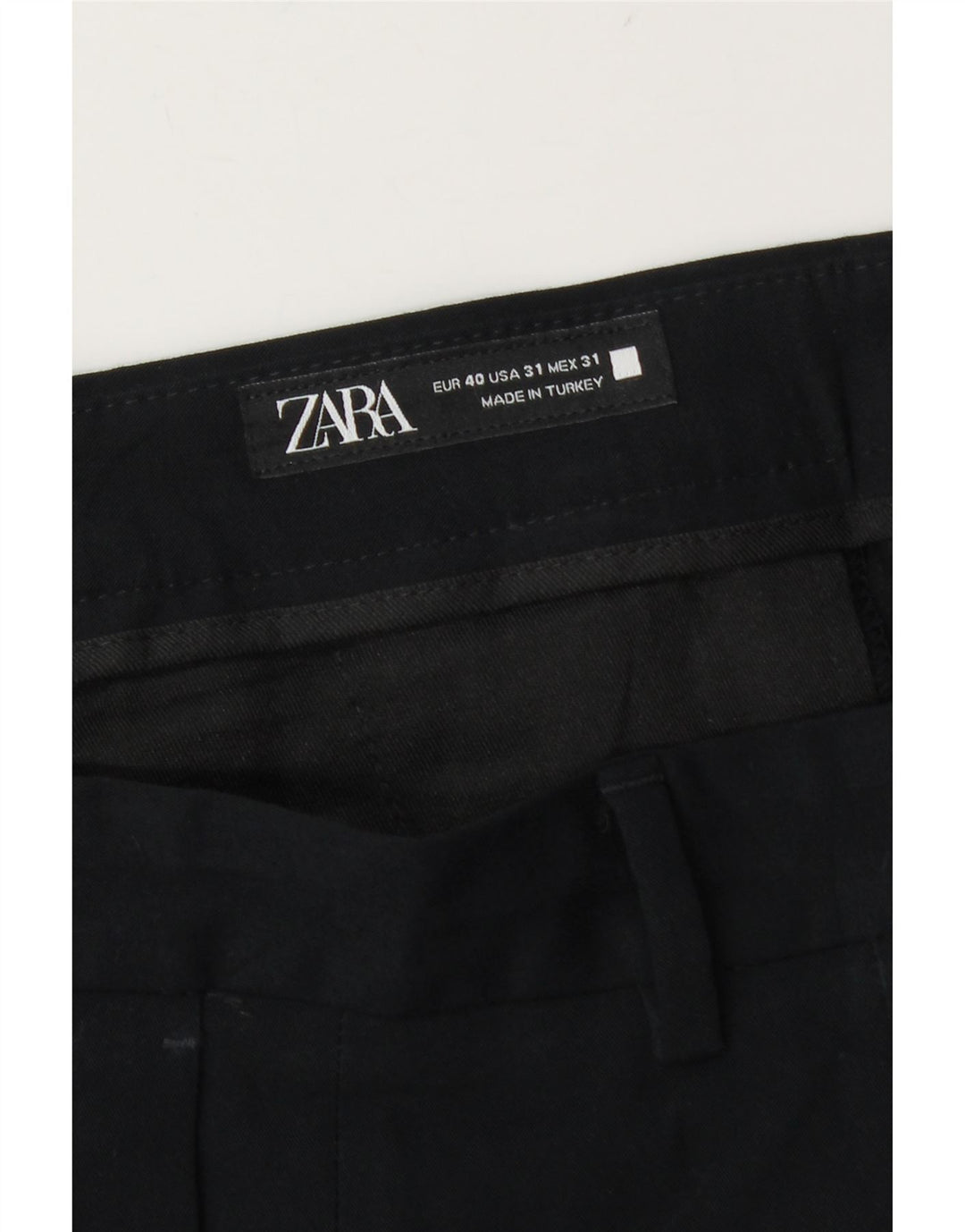 Zara Mens Slim Chino Calças EU 40 Médio W31 L28 Preto
