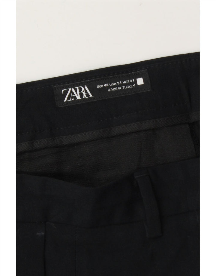 Zara Mens Slim Chino Calças EU 40 Médio W31 L28 Preto