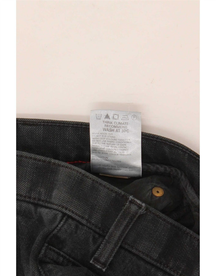 Calça jeans reta masculina Marks & Spencer Blue Harbor W34 L35 algodão preto