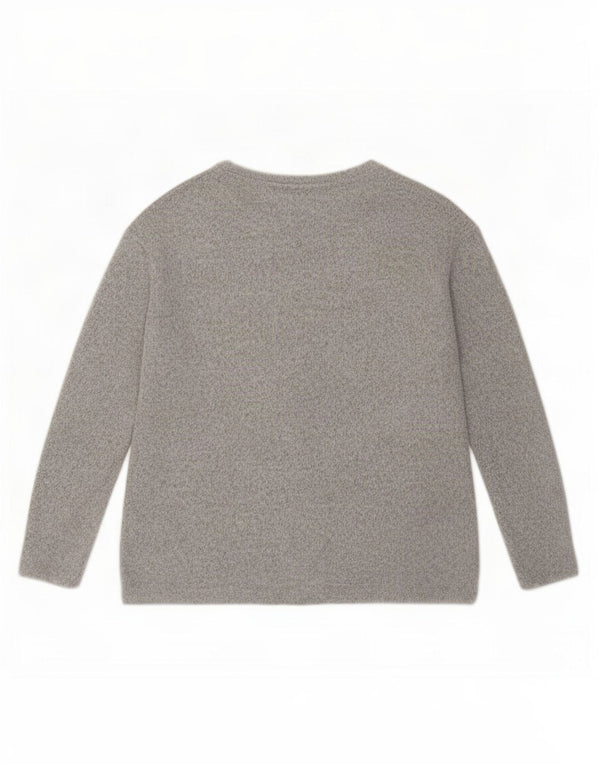 Suéter feminino Zara com gola canoa UK 10 pequeno cinza manchado