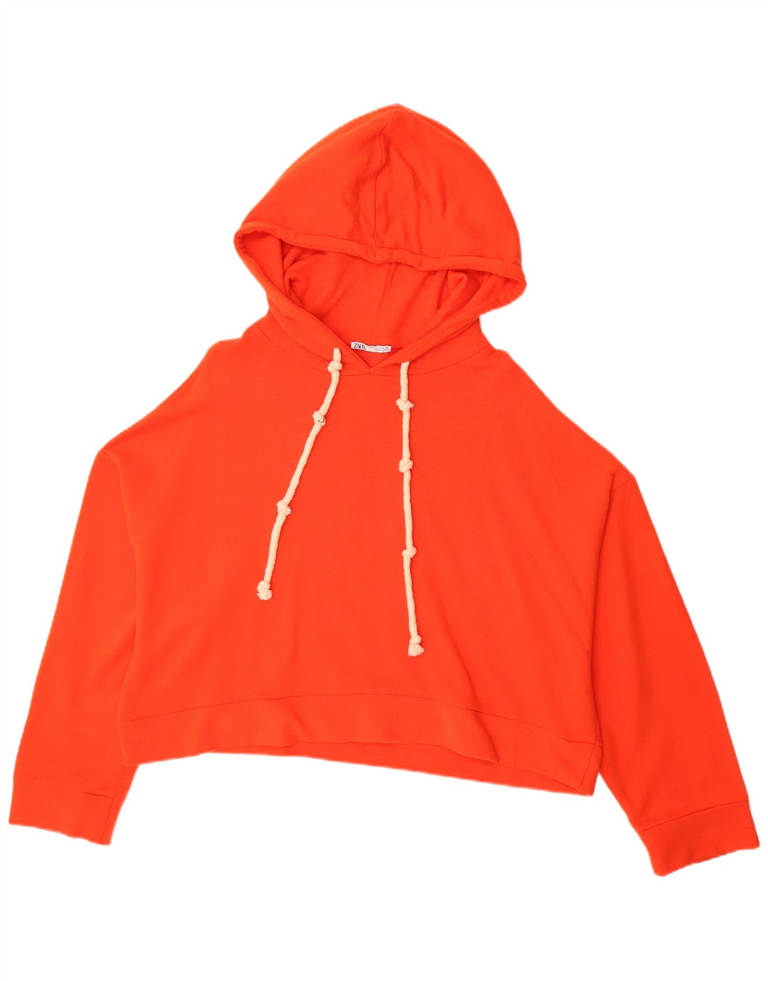 Suéter feminino com capuz oversized ZARA Reino Unido 14 algodão laranja médio