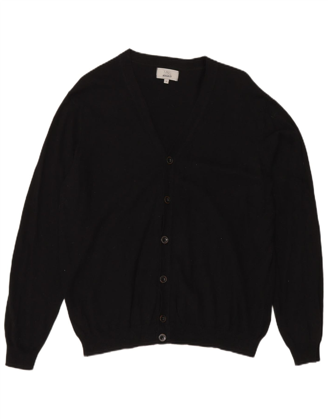Suéter cardigã masculino Marks & Spencer regular fit grande algodão preto