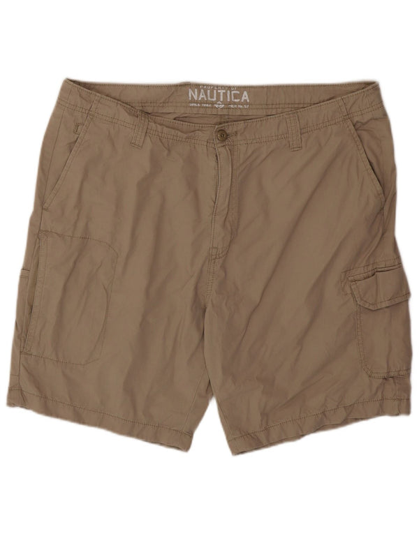 Nautica Mens Cargo Shorts W38 XL Algodão Bege
