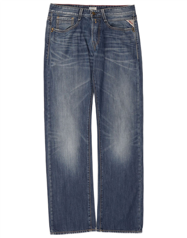 REPLAY Jeans retos masculinos W32 L34 algodão azul