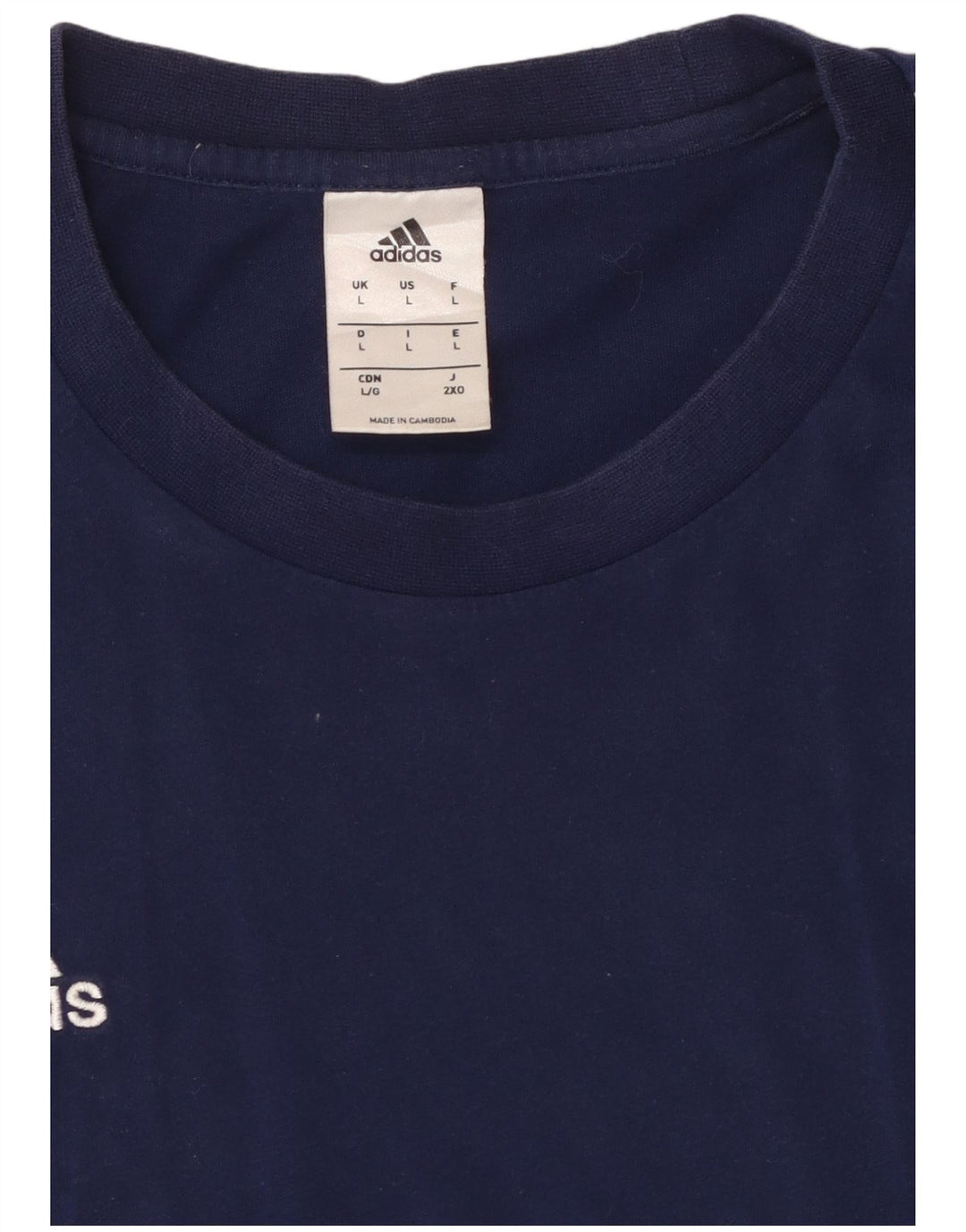 Camiseta masculina ADIDAS grande algodão azul marinho