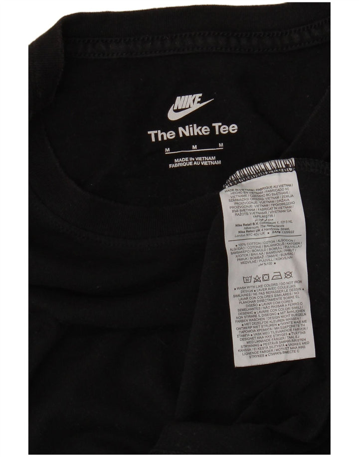 Nike Mens Camiseta Top Médio Algodão Preto