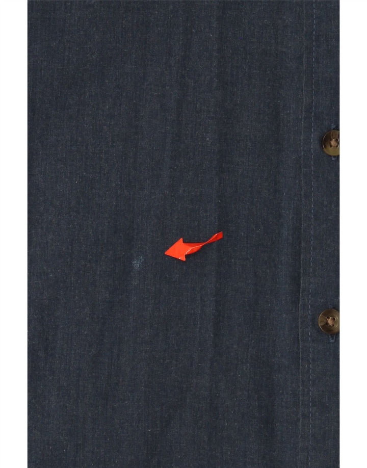 Camisa masculina HOLLISTER pequena de algodão azul marinho
