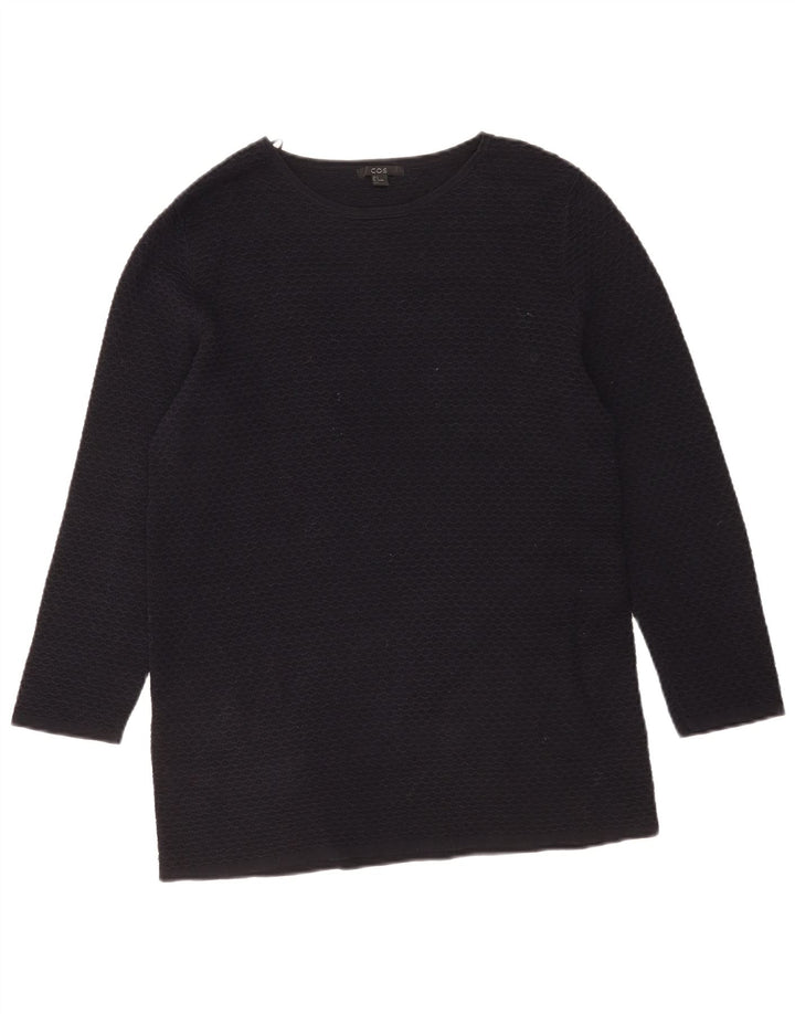 Cos Top feminino manga 3/4 Reino Unido 10 pequeno algodão preto