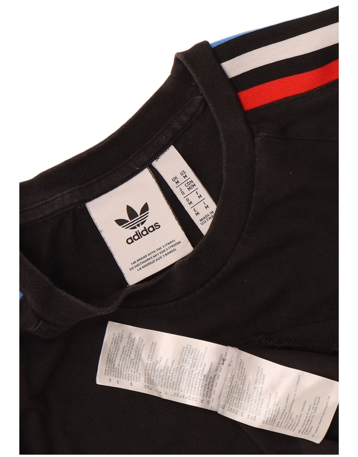 Adidas Mens Graphic T-Shirt Top Médio Algodão Preto
