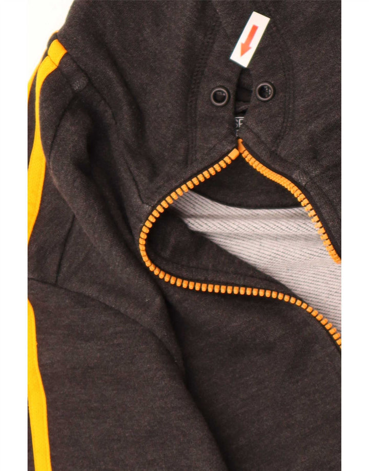 Suéter masculino Adidas Climalite Zip com capuz pequeno poliéster cinza