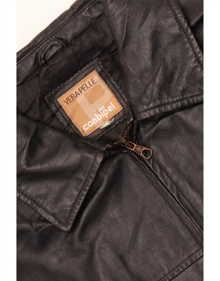 Jaqueta de couro masculina Conbipel UK 38 couro preto médio
